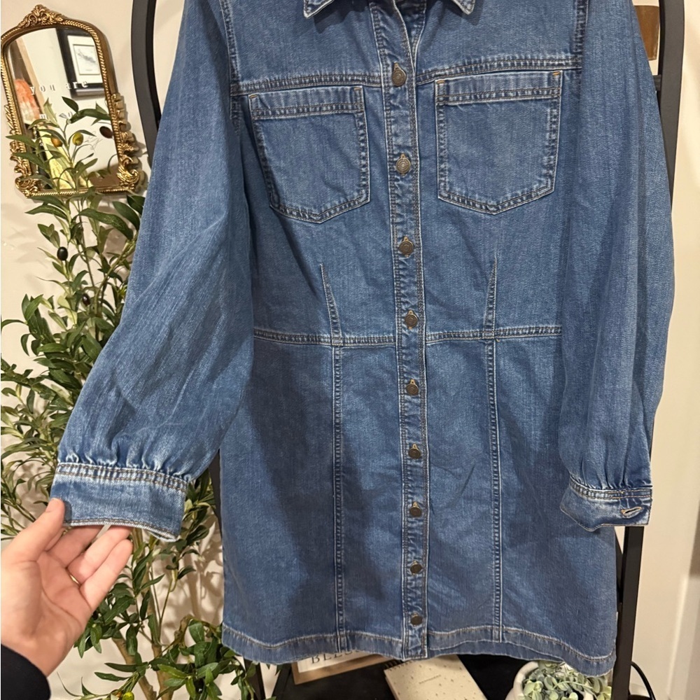 Ophelia Roe Denim Long Sleeve Dress plus size size 16 - Picture 4 of 8